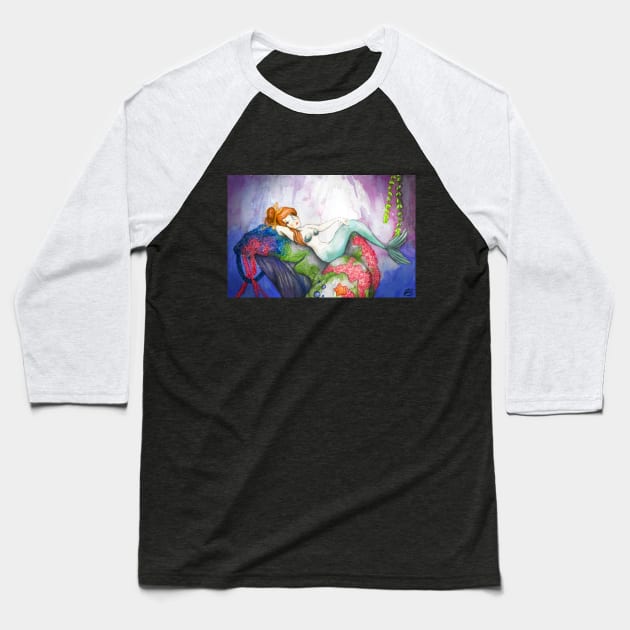 Mermaid Lagoon Baseball T-Shirt by DanaBeyer